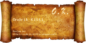 Ondrik Kitti névjegykártya